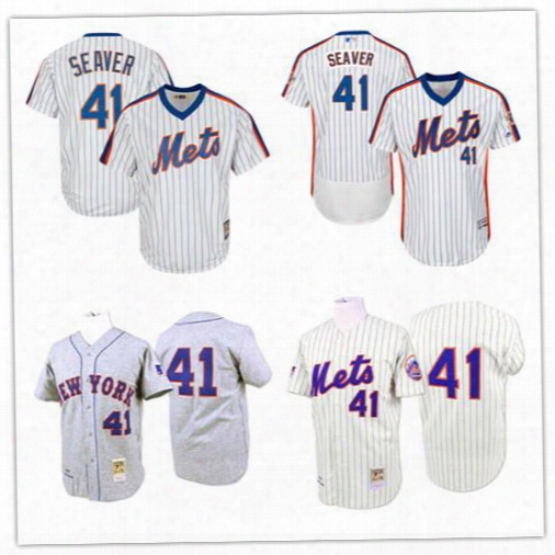 Tom Seaver Jersey Cheap Men&#039;s New York Ny Mets 1969 Throwback Cream Hemp Gray White Mlb 41tom Seaver Baseball Jerseys Shirt