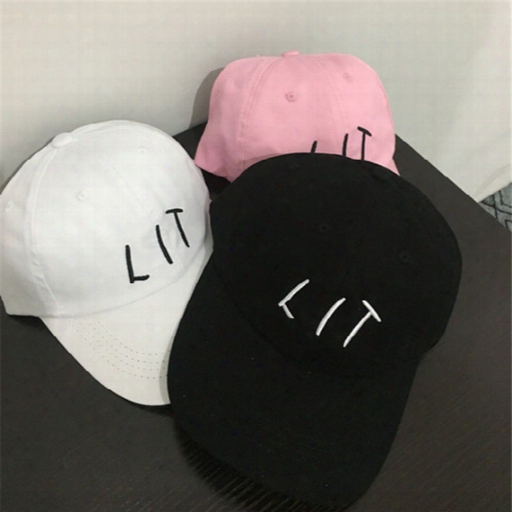 Wholesale- High Quality 100% Cotton 2017 New Fashion Lit Cap Women Men Dad Hat Summer Baseball Caps Hip Hop Casual Snapback Hat Lit Caps