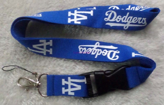 10 Pcs Baseball Team Los Angeles Dodgers Logo Lanyard, Detachable Keychain, Id Badge,cell Phone Holder Straps