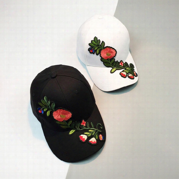 Female Flower Floral Hip Hop Caps Stylish Snapback Caps For Men Spring Summer Cotton Sun Hats Vintage Women Baseball Caps