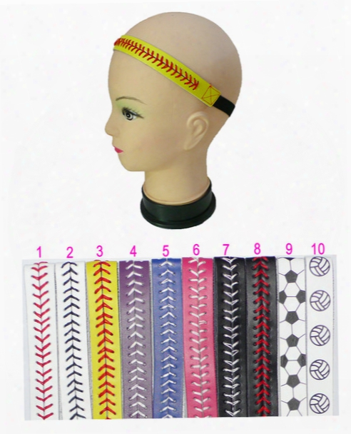 Softball Baseball Football Leather Seamed Headbands Fast Pitch Hair Bands Bandage On Head Gum For Hair Scrunchy