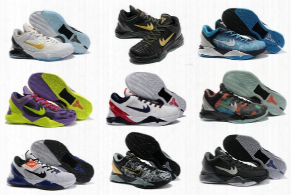 2016 Cheap Sale Kobe 7 Elite Men&#039;s Basketball Shoes For Top Quality Purple Gold Black Kb Weaving Sports Training Sneakers Size 7-12