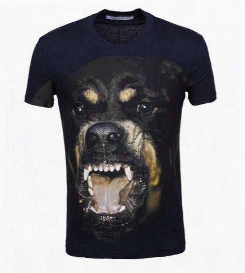2016 New Fashion Brand Men&#039;s Short-sleeved Summer Men&#039;s Cotton Men Dog Printing T-shirt Round Neck T Shirts