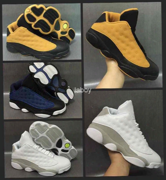 2017 New Air Retro 13 Low Men Basketball Shoes Chutney Wheat Pure Money White Cats Mens Sneakers Retros 13s Basket Ball Sneakers 8-13