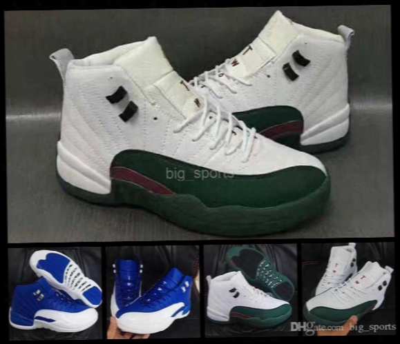 2017 New Air Retro Xii 12 Men Basketball Shoes Green Blue White Retros 12s Mens Sneakers Trainers Athletic Basket Ball Sport Shoes 8-13
