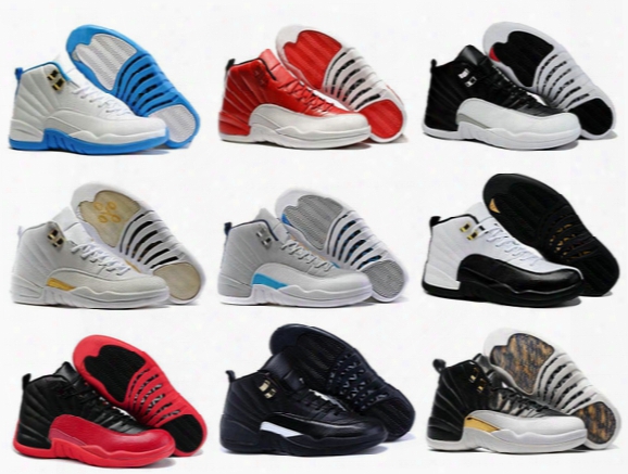 Retro 1 2 Basketball Shoes Sneakers Men Women Taxi Playoffs Gamma Blue Grey Sports Real Cheap Retro 12 Xii Free Shipping