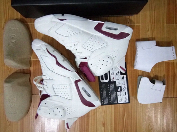 Retro 6s Maroon Men Basketball Shoes With Originals Box 2017 Air 6s Size Eur 41-47 Free Shipping Wholesale