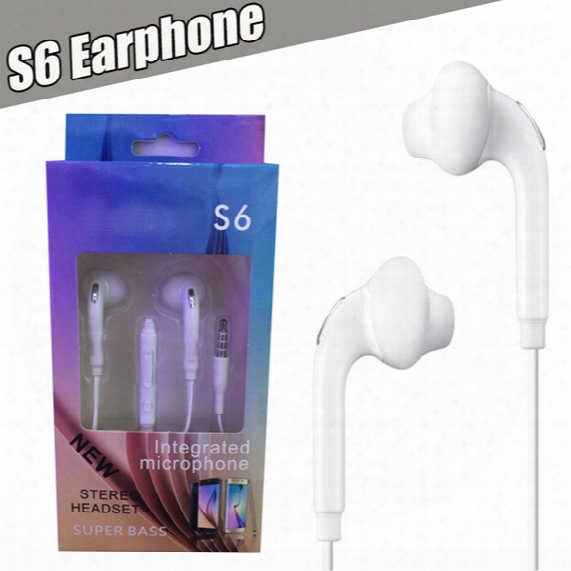 S6 Earphones Headset Headphones 3.5mm In Ear Earbuds Premium Stereo Quality Earphone With Mic Remote Control For Samsung S7 S6 S6 Edge