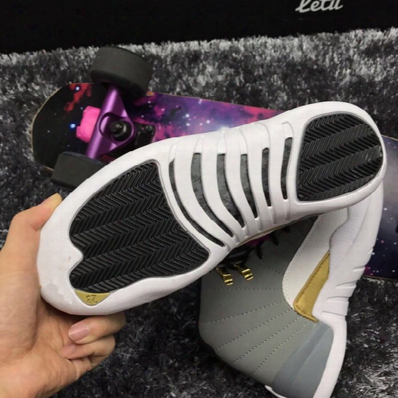 With Box 2017 Wholesale Air Retro 12 Cool Grey Gold Men Basketball Shoes Sport Shoes Sports Shoes Sneaker Free Shipping Size Us 8-13