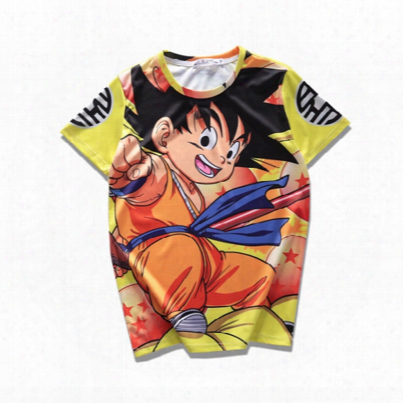 2017 Japan Anime Dragonball Z Goku 3d T Shirt Super Saiyan Funny Short Sleeve T-shirt Men Cartoon Tee Tops