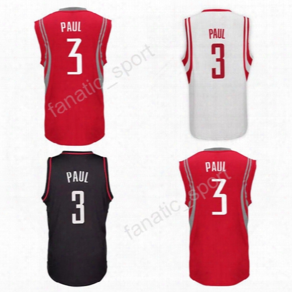 2017 Newest 3 Chris Paul Basketball Jerseys Cheap For Sport Fans Chris Paul Jersey Embroidery Team Red White Black Breathable High Quality