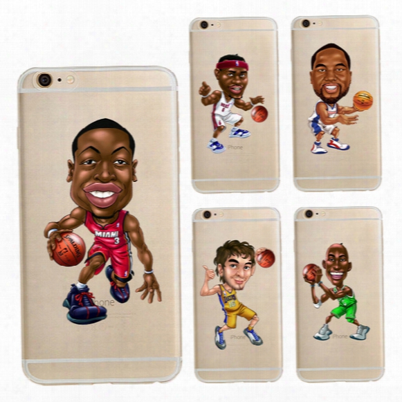 American Star Basketball Player Pattern Clear Soft Silicone Tpu Case For Iphone 6 6s 7 Plus 5c 5s Se Transparent Phone Cover