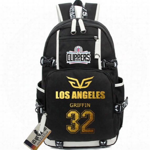 Blake Griffin Backpack Basketball Club School Bag Clippers Team Daypack 32 Schoolbag Outdoor Rucksack Sport Day Pack