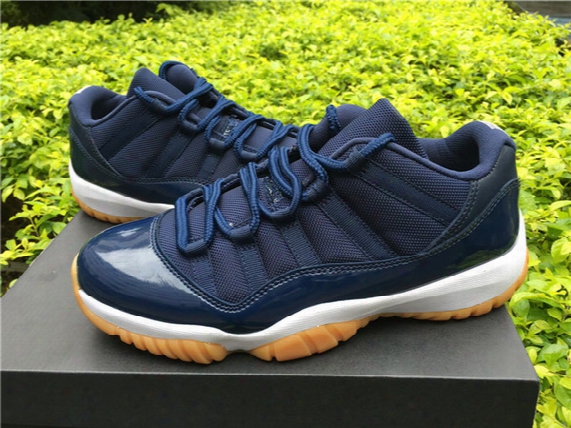 Cheap Wholesale Retro 11 Blue Navy Low Midnight Naby Gum Mens Basketball Shoes High Quality Sports Shoes 11 Free Shipping 528895-405