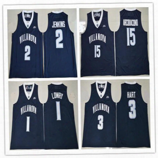 College Jerseys Basketball Villanova Wildcats 1 Kyle Lowry 2 Kris Jenkins 3 Joshhart 15 Ryan Arcidiacono Stitched Jersey Color Navy Blue