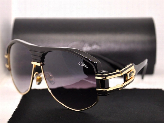 Eyewear Cazals Vintage 671 001 Sunglasses Shiny Black Gold 59mm Cazals Legends Frames Coating Eyeglasses Occhiali Da Sole With Hard Case