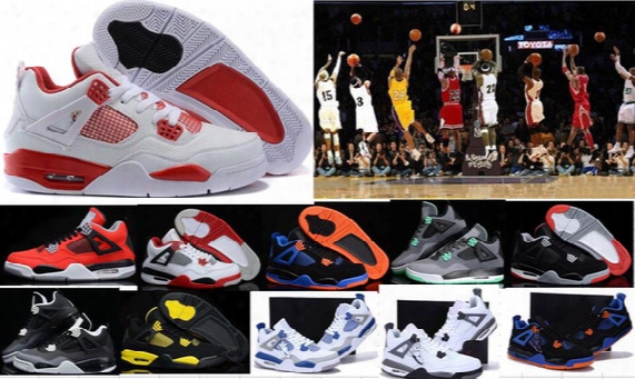 High Quality 4s Men Basketball Shoes 4s White Cement 4s Black Red 4 Superman Fashion Sports Shoes Men Women 4s Sneakers Basketball Shoes 12