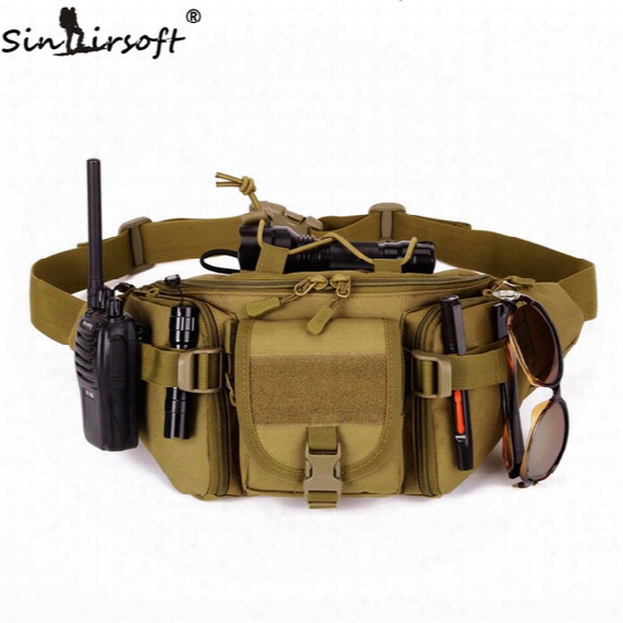 Sinairsoft Tactical Molle Bag Waterproof Waist Bag Fanny Pack Hiking Fishing Sports Hunting Waist Bags Tactical Sports Bag Belt