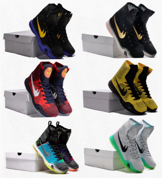 2017 Kobe X Elite Basketball Shoes Men Retro High Cut Kobe 10 Boots Sneakers Hight Cut Weaving Sports Shoes Size 40-46