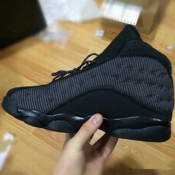 2017 Retro 13 Og Black Cat Basketball Shoes 3m Reflect For Men Sports Training Sneakers High Quality Free Shipping