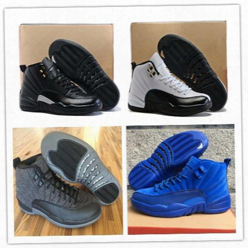 Basketball Shoes Retro 12 Blue Suede Wool The Master Gym Sneakers Sports Shoes Retro Xii Tranining Shoes Athletic Taxi Boot Free Shipping