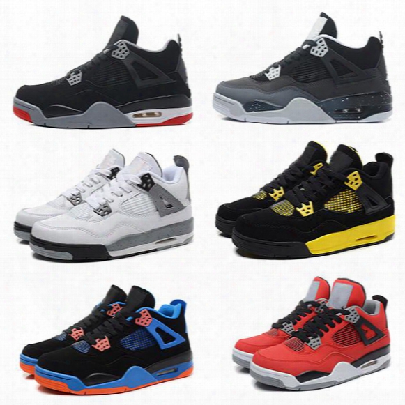 Free Shipping 2016 Air Retro 4 Cheap Basketball Shoes Fear Cement Oreo Black Cat Sneaker Sport Shoe,for Online Sale Size 8 - 13