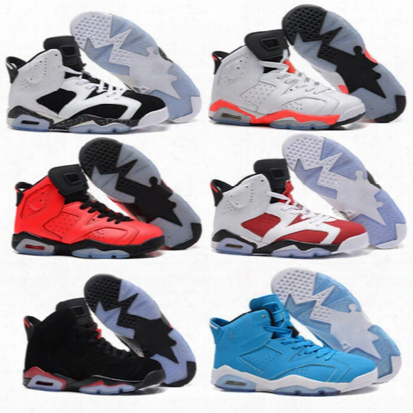 Free Shipping 2016 Air Retro 6 Ccheap Basketball Shoes Olympic Red Black Infrared Carmine Sneaker Sport Shoe For Online Sale Size 8 - 13