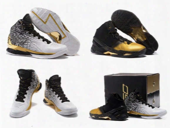 Stephen Curry Back To Back Pack Curry 1 Mvp Basketball Shoes Mens Stephen Curry Shoes Black White Gold Currys Sport Sneakers Size Us7-12