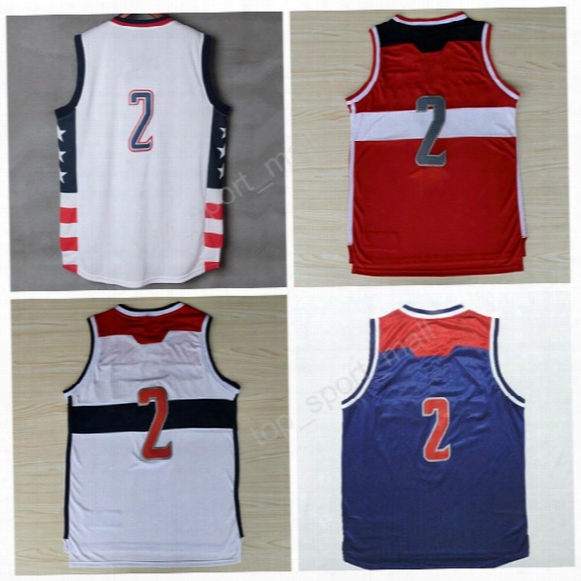 Top Quality Retro 2 John Wall Basketball Jerseys Kentucky Wildcats College 11 John Wall Jersey Men Color Red White Stitched With Player Name
