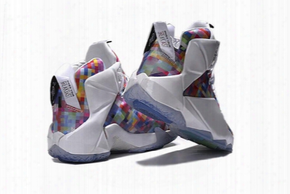 (with Box)2015 New Lebrn Xii Men Basketball Shoes Authentic What The Limited Sneakers High Quality Retro Rainbow Lbj 12 Sports Outdoorboots