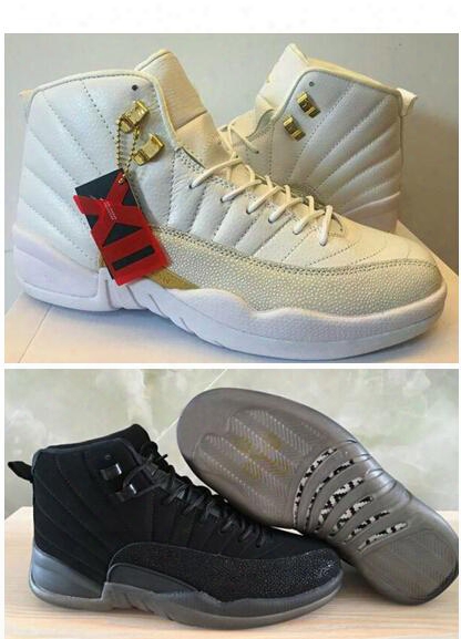2016 Retro Ovo White Gold Men Basketball Shoes Black And White Retro Xii The Master Limited Edition Basketball Shoes