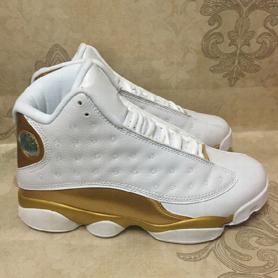 2017 New Retro 13 Dmp 13s Ddefining Moments White Gold Red Basketball Shoes Men Cheap Sneakers For Sale High With Shoes Box