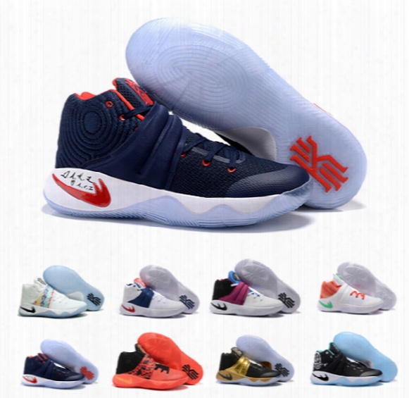 Hot Sale 2016 Kyrie Irving 2 Men&#039;s Basketball Shoes Kyrie2 Champion Edition Grey Wolf Samurai Star Irving2 Sports Training Sneakers Us 7-12