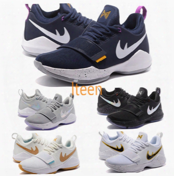 New Paul George Pg1 I Mens Basketball Shoes Zoom Pg 1 The Bait Low Blue Black White Shining Limited Edition 2k Trainer Sneaker