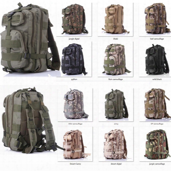 Retai L&wholesale Nylon 30l Outdoor Sport Military Tactical Backpack Rucksacks Camping Hiking Trekking Bag Free Shipping