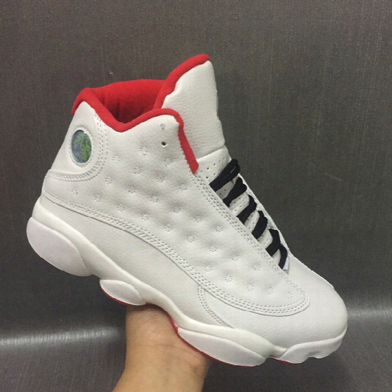 Wholesale New Air Retro 13 Xiii White Red Men Basketball Shoes 13s Sports Sneakers Trainers Cheap High Brand Double Box Size 8-13