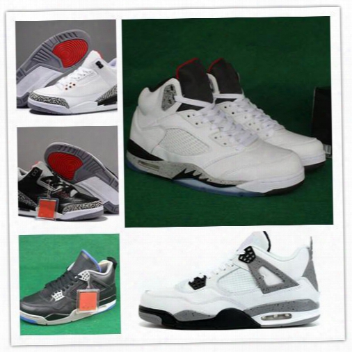 Wholesale Retro 5 White Cement New Men Basketball Shoes Retro 4 Og Grey Black Blue Sports Sneakers 3 Trainers Top Quality Size 8-13