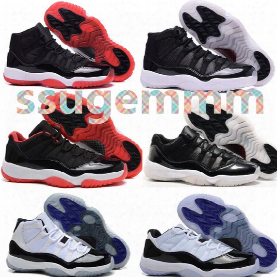 Wholesale Xi(11) Low Bred Retro Basketball Shoes Black Red Sports Boots 11s Low Concords Basketball Boots Men Athletics Discount Sneakers