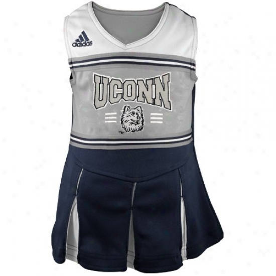 Adidas Connecticut Huskies (uconn) Navy Blue Youtj Two-piece Cheerleader Dress