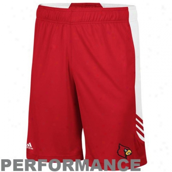 Adidas Louisville Cardinals Red-white Scorch Action Training Shorts