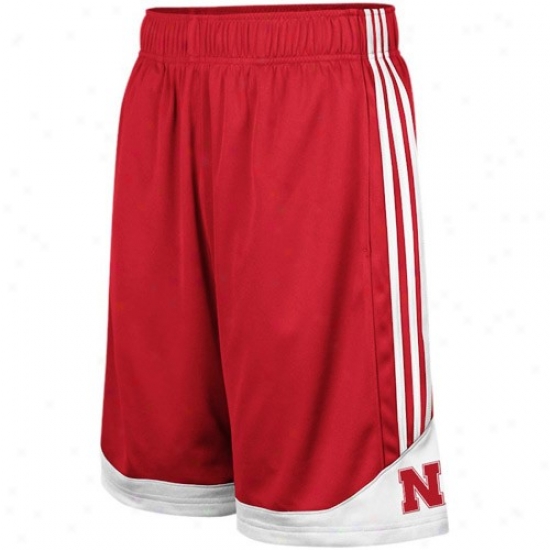 Adidas Nebraska Cornhuskers Scarlet Pre-game Mesh Shorts