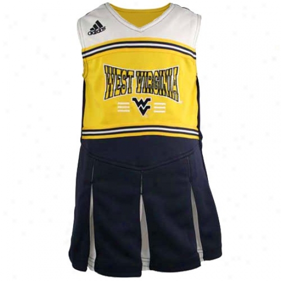 Adidas West Virginia Mountaineers Ships of war Blue Preschool Two-piece Cheerleader Dress