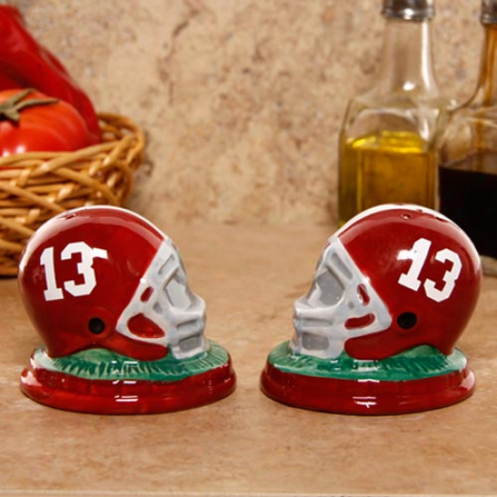 Alabama Crimson Tide Ceramic Helmet Salt & Pepper Shakers