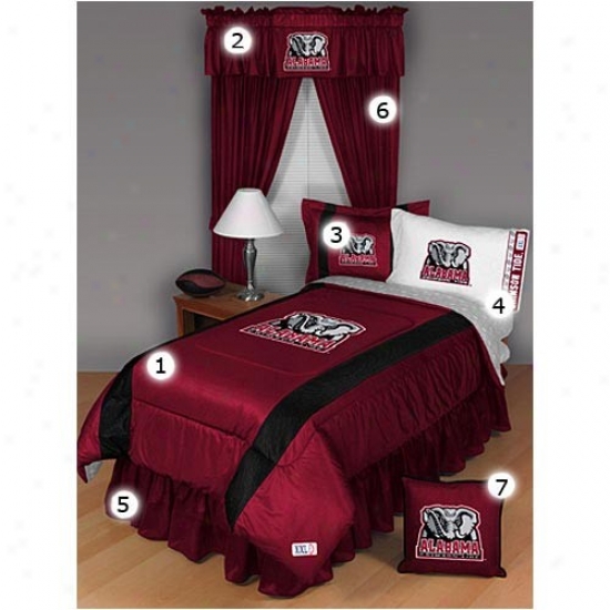 Alabama Crimson Tide Full Size Sidepine Bedroom Set