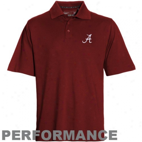 Alabama Golf Shirts : Cutter & Buck Alabama Crimson Drytec Championship Performance Golf Shirts