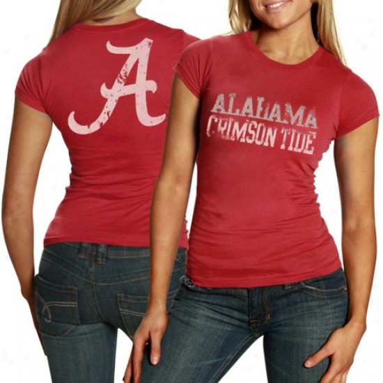 Alabama T-shirt : My U Alabama Ladies Heather Crimson Literality T-shirt