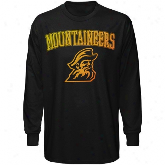 Appalachian State Mountaineers T Shirt : Appalachian State Mountaineers Black Unlversal Mascot Long Sleeve T Shirt