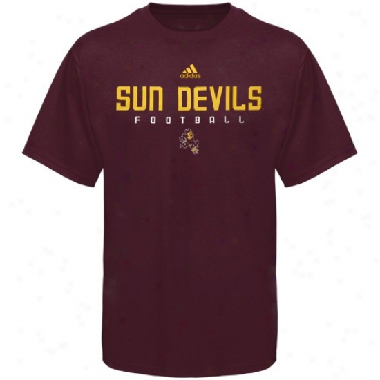 Arizona State Sun Devils Tee : Adidas Arizona State Sun Devils Maroon Sideline Ter