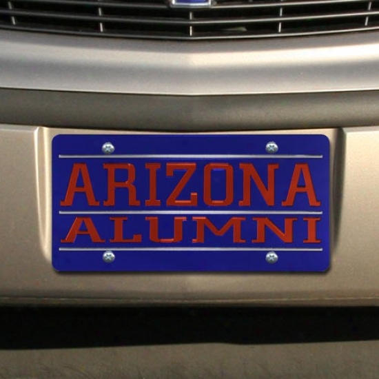 Arizona Wildcats Royal Blue Mirrored Alumni License Plate