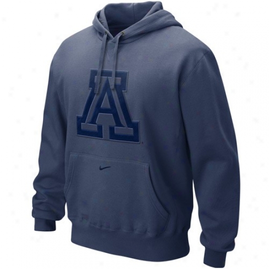 Arizona Wildcats Sweat Shirt : Nike Arizona Wildcats Navy Blue Seasonal Tackle Twill Logo Sweat Shirt